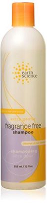 Earth Science Fragrance Free Shampoo with mild coconut-based cleansers for sensitive scalp hair - 12 oz. (Pack of 2)