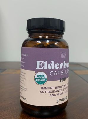 Organic Elderberry Capsules - Organic, Dried, Pure Elderberry Sambucus Natural Immune Boost Capsules - 570 mg