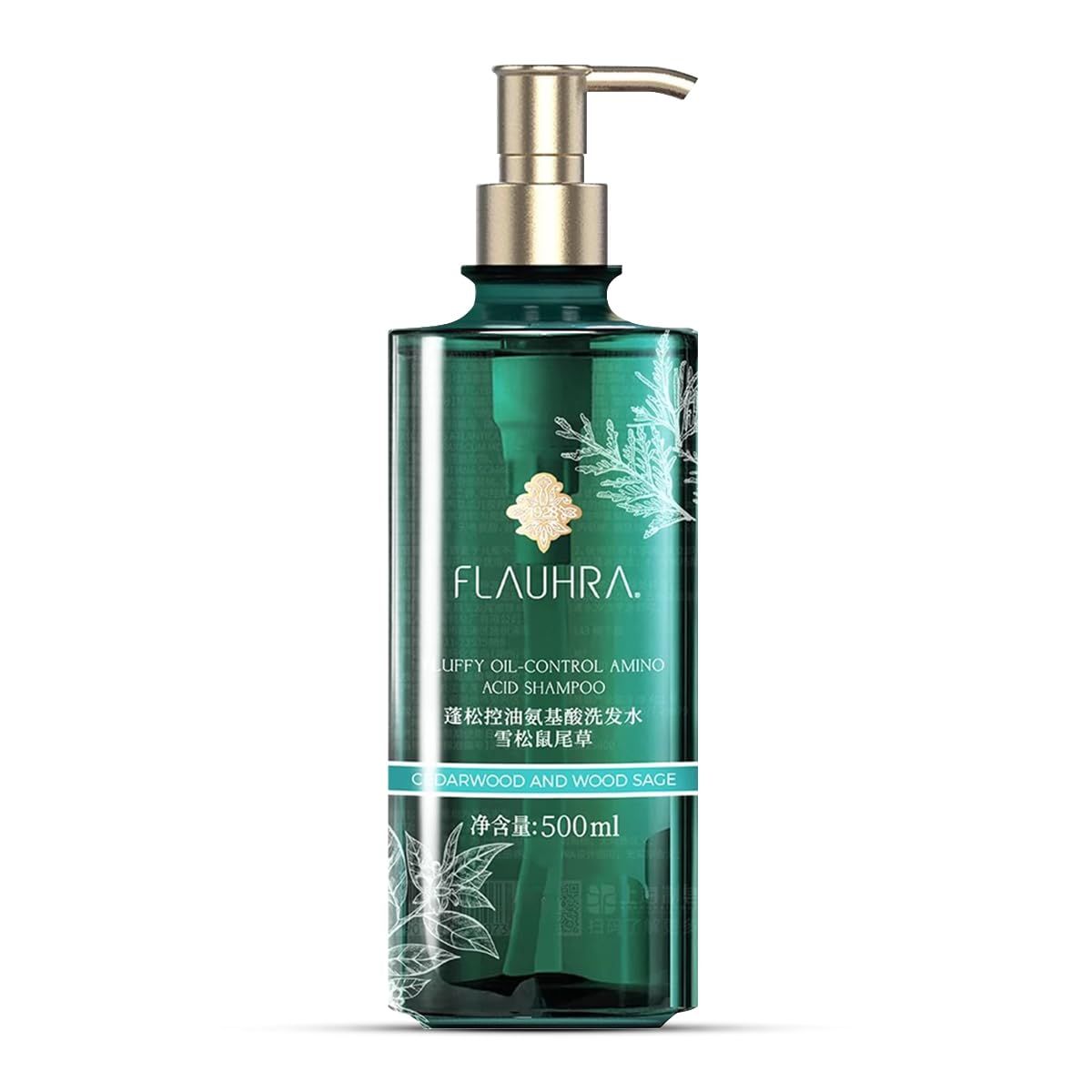 Bee Flower Amino Acid Shampoo Fluffy Oil-control Shampoos with Sage, Rose, Jasmine, and Cedarwood Scent Notes Hair Repairing Shampoo for Men and Women, Cedarwood And Wood Sage, 500ml (16.8 Fl Oz)