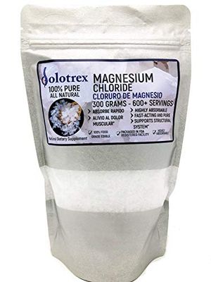 Dolotrex Cloruro de Magnesio 100 Pure Magnesium Chloride Food Grade 300 Grams Edible Magnesium Highly Absorbable for Daily use as Supplement or Magnesium Oil up to 600 Servings 10.58 Oz