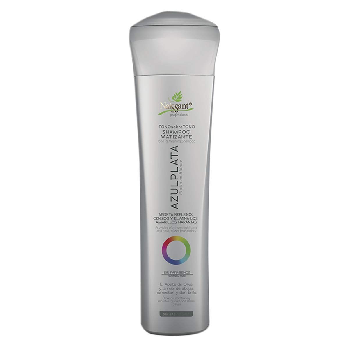 naissant Silver Ash Blonde Hair Blue Shampoo Eliminates Brassiness Neutralizes Yellow Orange Tones Paraben, Ammonia Sulfate Free Pro-Vitamin B5, Olive Oil Honey (Azul Plata) 10.1 Fl Oz