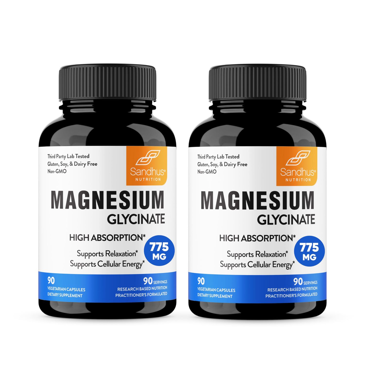 Sandhu&#39;s Superior Absorption Magnesium Glycinate 775mg140mg Elemental Magnesium Capsules90 Count (Pack of 2), 180 Days SupplySupports Restful Sleep, Nerve, Muscle, Bone, Heart Health