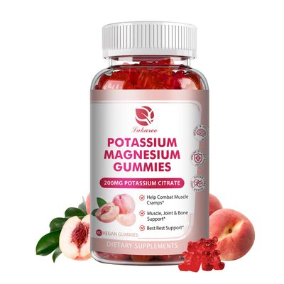 Potassium Magnesium Gummies - High Absorption Magnesium Glycinate Potassium Citrate 200mg Plus Omega 3, B6, D3, K2 Calcium - Chewable Gummy for Leg Cramps, Immunity Energy - 60 Count