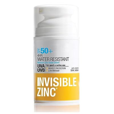 Invisible Zinc 4hour Water Resistant SPF50 UVA-UVB 50ml by Ganehill