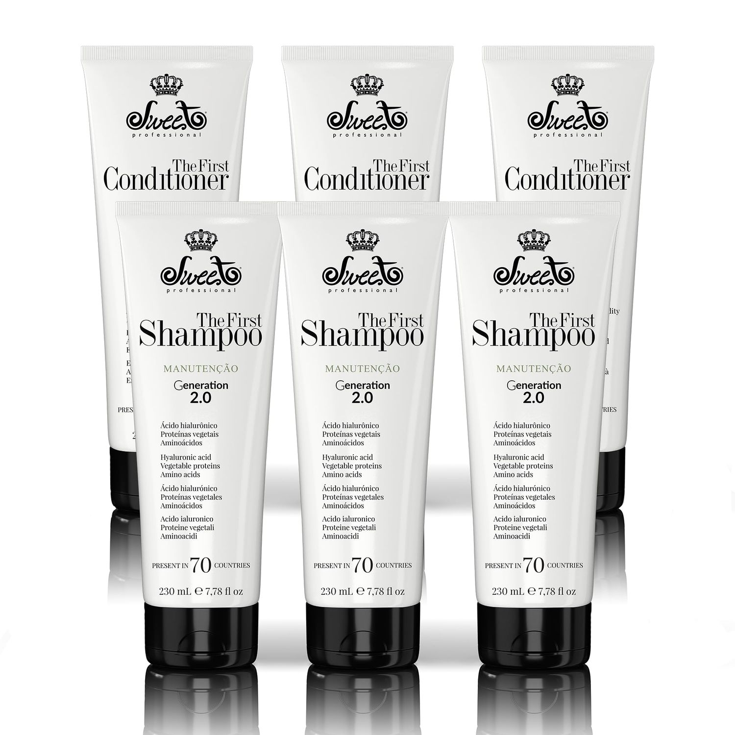 Shampoo Ultra Conditioner Set - Hair Straightener Treatment, Hydration Maintenance - Anti-Frizz For All Hair Types - 230ml7.78floz 230g8.11oz - Pack of 6 - Sweet Pro