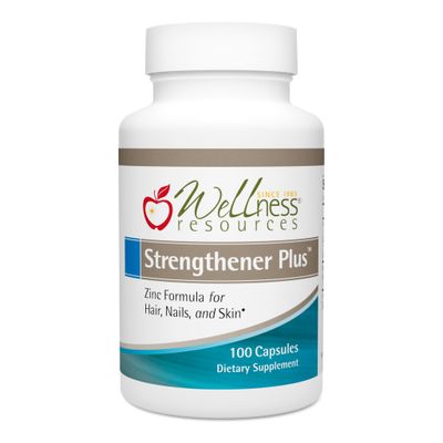 Wellness Resources Strengthener Plus - Zinc Formula for Immune System, Hair, Skin, and Nails. with Bamboo, B6, MSM Sulfur (100 Capsules)