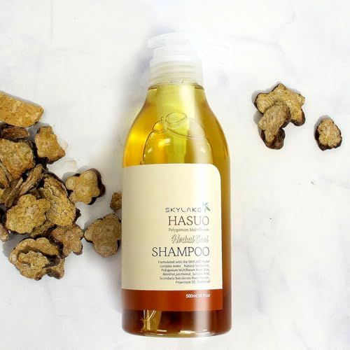 Skylake Hasuo Herbal Cool Shampoo with Fallopia Multiflora and Peppermint - Refreshing, Cleansing, and Cooling for the Hair - Unisex Herbal Formula