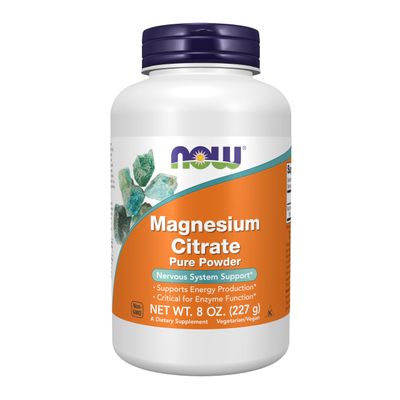 NOW Foods Supplements, Magnesium Citrate Pure Powder, Enzyme Function, Nervous System Support, 8-Ounce