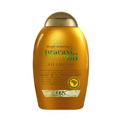 OGX Deeply Restoring Pracaxi Recovery Oil AntiFrizz Shampoo with Murumuru Butter to Intensely Hydrate Curly Wavy Hair SulfateFree Surfactants for ColorTreated Hair, 13 Fl Oz
