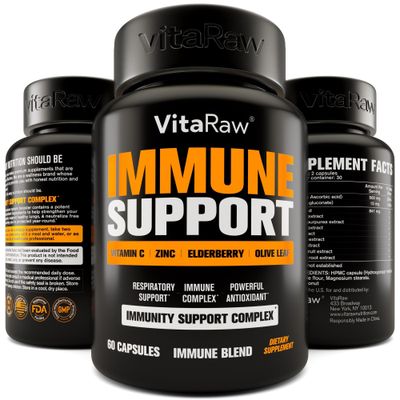 Immune Support Vitamins - Elderberry with Zinc, Vitamin C, and Garlic for Adults - Sambucus Black Elderberry Capsules Echinacea Immunity Renewal Complex - Powerful Vegan 10 in 1 Immune Defense