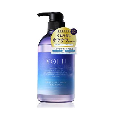 YOLU Relax Night Repair, Silicone Paraben-Free Japanese Shampoo for Silky Smooth Hair (16.06 fl oz, 475 ml)