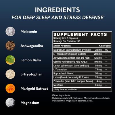 BODi Last Thing Complete Sleep Supplement with L-theanine, Ashwagandha, Magnesium Glycinate, Melatonin - Calming Night Time Stress Defense for Deep Restorative Sleep - 30 Day Supply (90 Capsules)