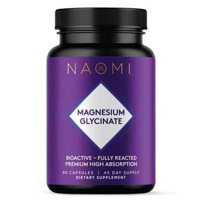NAOMI Magnesium Glycinate - Bioactive Fully Reacted Premium High Absorption - Supports Muscle, Nerve, Heart Health - Chelamax Magnesium Bisglycinate - 90 Capsules, 45 Day Supply
