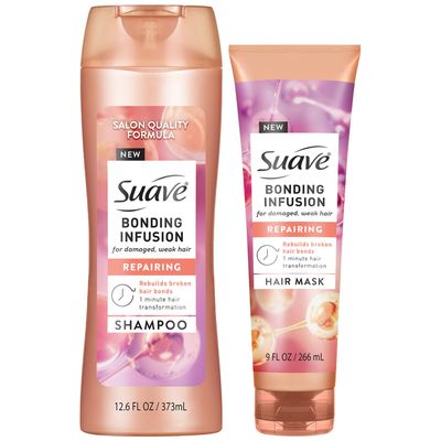 Suave Bonding Infusion Shampoo Mask - Restorative Treatment for Dry, Damaged Hair, Instant Results