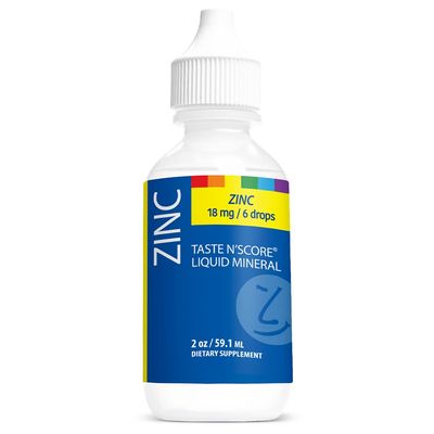 Taste N&#39; Score Zinc Liquid Ionic Mineral Supplement 100 Pure 18 mg 118 Servings