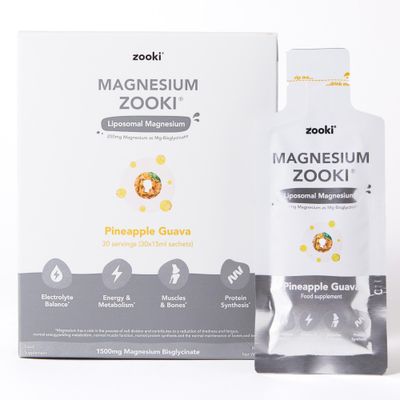 Zooki Liposomal Magnesium Glycinate 1500mg Liquid - 4X Higher Absorption - Great Taste, Sugar Free, Vegan - Alternative to High Strength Magnesium Tablets - Sleep, Stress, Muscle Cramps (30 Servings)