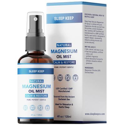 Pure Magnesium Oil Spray - Spray Magnesium on Body and Feet - Made in USA - 100 Pure and Organic Magnesium - Easy to Use Calming Oil - Spray on for Sleep, Muscle Recovery and StressAnxiety Relief