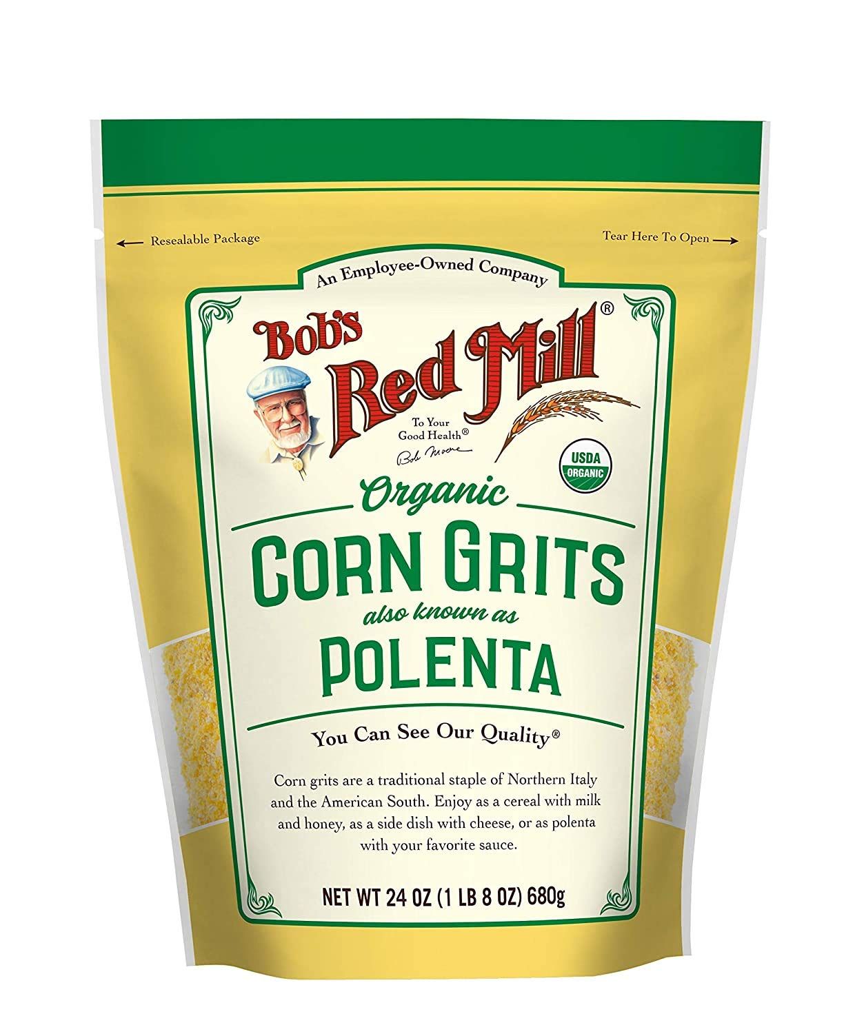 Bob&#39;s Red Mill Organic Corn GritsPolenta (24 Ounce, Pack of 2)