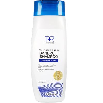 TrueReal Classic Everyday Clean Anti-Dandruff Shampoo, Pyrithione Zinc 1, Daily Use Scalp Care for All Hair Types, 14.2 Fl Oz, 1 pk