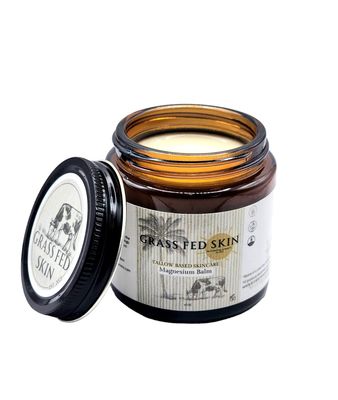 Grass Fed Skin- Magnesium Balm- Tallow Based Skincare- Organic, Grass-fed- Grass-Finished, Clean Ingredients, Made In U.S.A, 4 oz