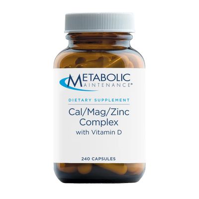 Metabolic Maintenance Cal Mag Zinc Complex with Vitamin D-3 - Calcium Supplement with Magnesium, Boron, Zinc - Vitamins Minerals for Bone Heart Support, No Fillers (240 Capsules)