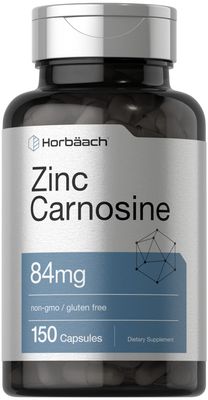 Horb ach Zinc Carnosine Supplement 84mg per Capsule 150 Count Non-GMO Gluten Free