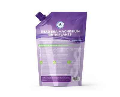 Dead Sea Magnesium Flakes Bath Salts - Superior Alternative to Epsom Salt - Premium Mineral Supplements for Muscle Relief, Aches - Sourced Natural Salts, Relaxing Bath Foot Soak (2 lb) (Lavender)