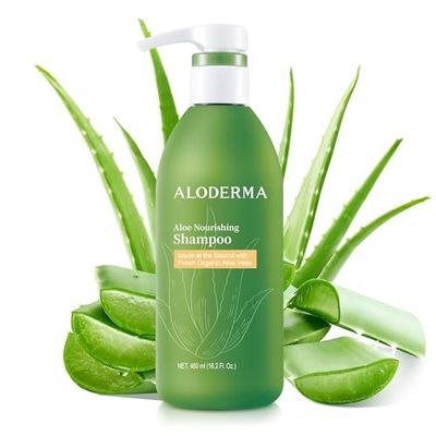 Aloderma Aloe Nourishing Shampoo Featuring Fresh, Organic Aloe Vera for Dry and Damaged Hair - Gently Cleanses and Moisturizes Dehydrated Hair for Soft, Healthy Hair - Alcohol, Paraben-Free - 16oz