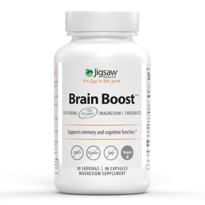 Jigsaw Health Brain Boost Supports Memory and Cognitive Function Magnesium L-Threonate 90 Capsules 30 Servings