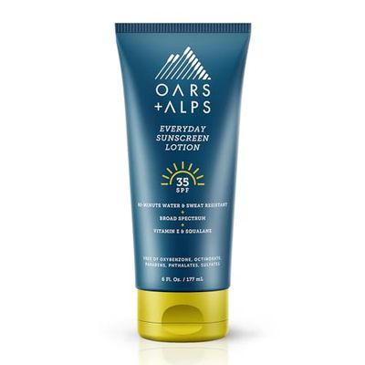 Oars Alps Everyday SPF 35 Sunscreen Body Lotion, Infused with Aloe Leaf Juice and Vitamin E, Water and Sweat Resistant, 6 Fl Oz