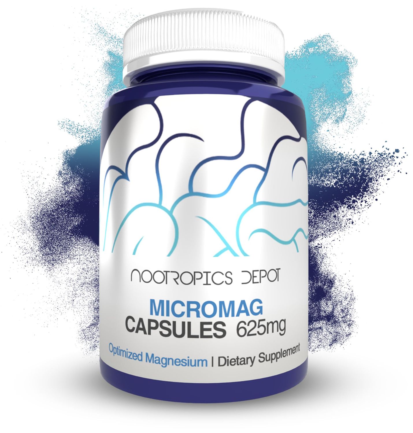Nootropics Depot MicroMag Magnesium Capsules 625mg 90 Count Contains 200mg of Elemental Magnesium