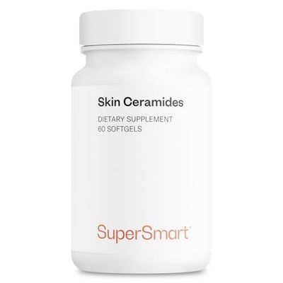 Supersmart - Skin Ceramides - with Zinc - Powerful Skin Hydration, Protection Care Supplement Non-GMO - 60 Softgels