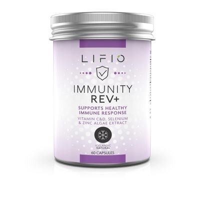 Lifio Immunity Rev Ultra Potency Beta- Glucans 1,31,6 250 mg with Algae Extract, Vitamin C, D3, Selenium and Zinc, Non-GMO, Gluten Free 60 Capsules