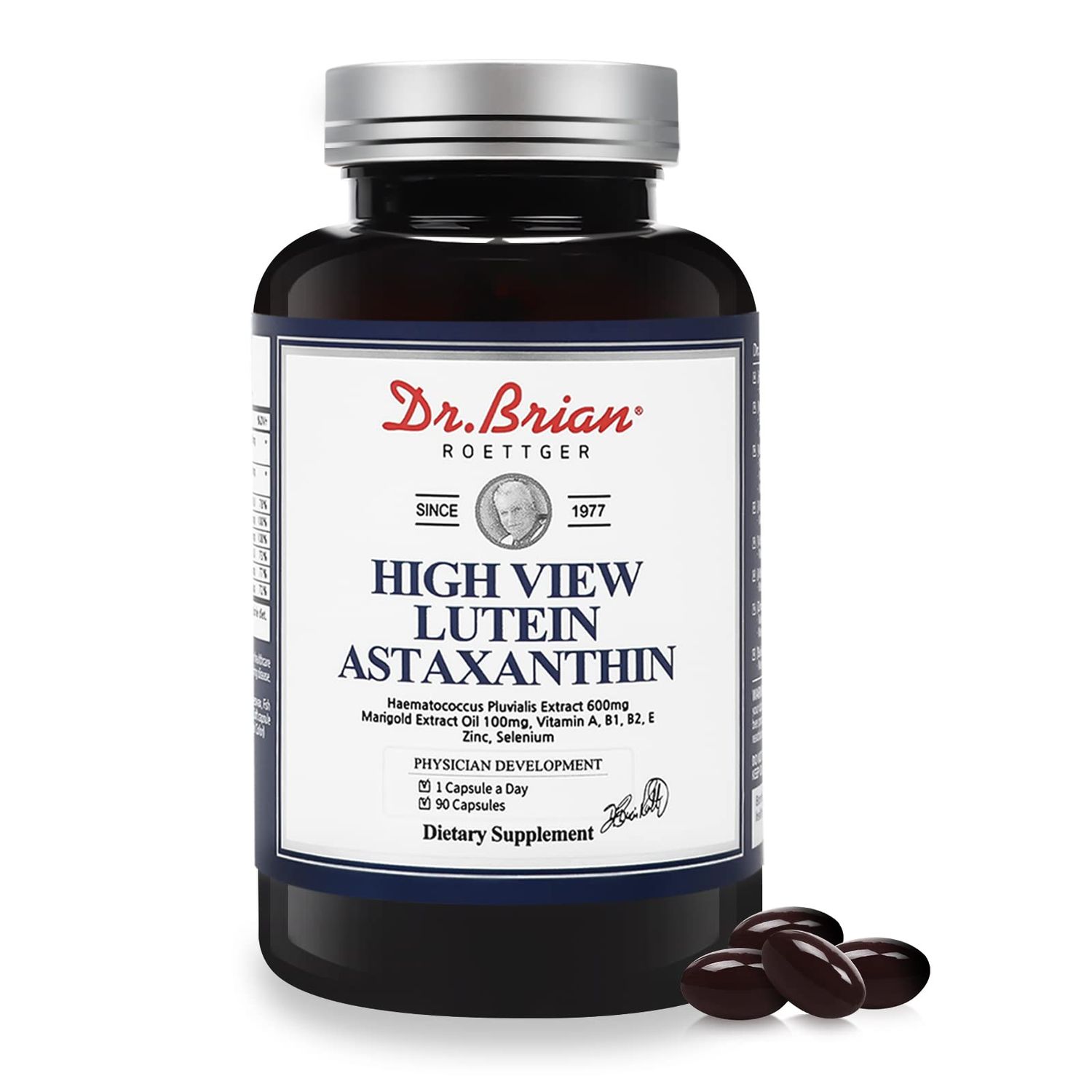 Eye Vitamin Lutein Astaxanthin Capsule-Eye Vitamins and Supplement Formula with Astaxanthin 6mg Lutein 20mg Zinc 8.5mg Selenium 40ug and Vitamin A, B1, B2, E Key Nutrients to Support Eye Health