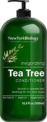 New York Biology Tea Tree Conditioner - Deep Cleanser - Relief for Dandruff and Dry Itchy Scalp - Therapeutic Grade - Helps Promote Hair Growth - 16.9 fl Oz
