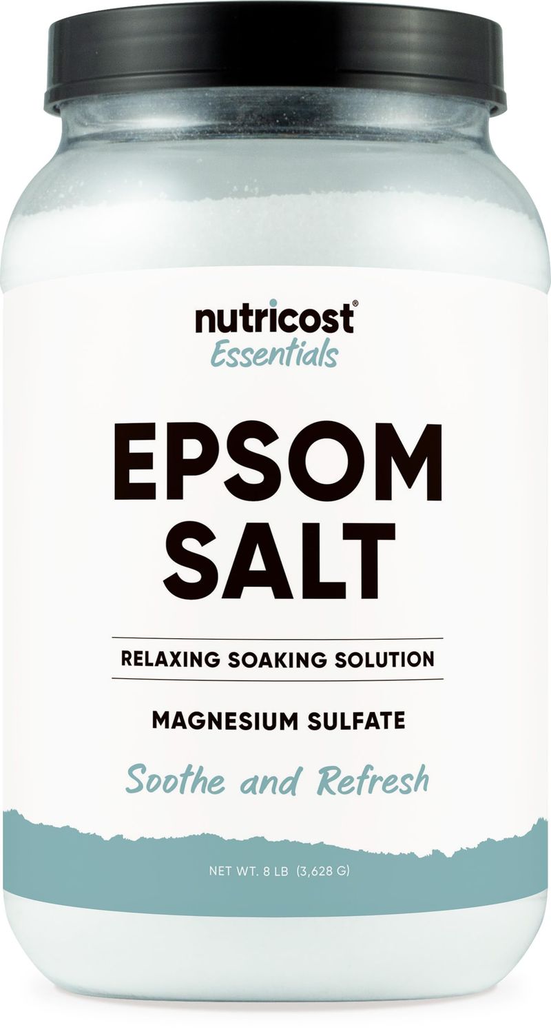 Nutricost Essentials Pure Epsom Salt 8 LBS (100 Pure Magnesium Sulfate) - Relaxing Soaking Solution