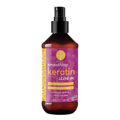 Arganatural Smoothing Keratin Leave-in Conditioner, 8 fl oz 250 ml Spray Bottle, Smooth Detangle Frizzy Hair