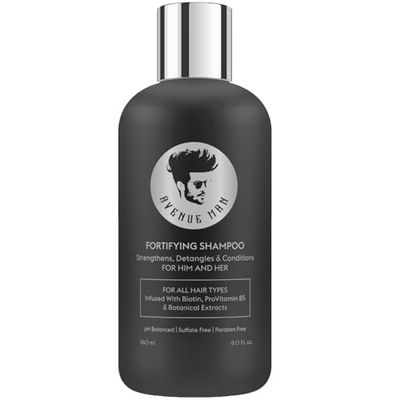 Avenue Man Fortifying Shampoo (12 Fl Oz) - Hair Products for Him and Her - Natural Cleanser with Herbal Extracts - Clarifying Hair Care - Paraben-Free Shampoo