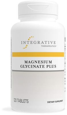 Integrative Therapeutics Magnesium Glycinate Plus - Brain Function Supplement for Women Men - Supports Cardiovascular Nerve Function - Vegan - 120 Tablets