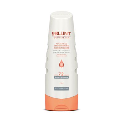 BBLUNT Advanced Smoothening Conditioner with Keratin Hyaluronic Acid Controls Frizz Makes Hair Straight Deeply Nourishes Adds Shine Gives Silky Smooth Hair 8.82 Oz250 g