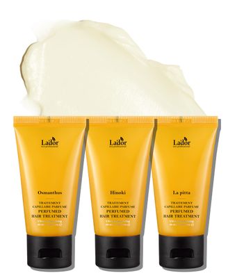 La dor scent discovery set - perfumed hair treatment sampler for damaged hair - anti-frizz, deep nourishing hydrating hair mask - moisturizing glossy silky finish - 3 x 1.7 fl oz Korean haircare