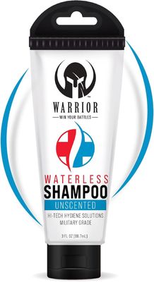 WARRIOR - WIN YOUR BATTLES- Waterless Shampoo for Oily Hair - USA Made Unscented Travel Shampoo PH Balanced Hair Shampoo for Men, Women, Elderly No Rinse Shampoo for Camping (3.0 FL OZ)