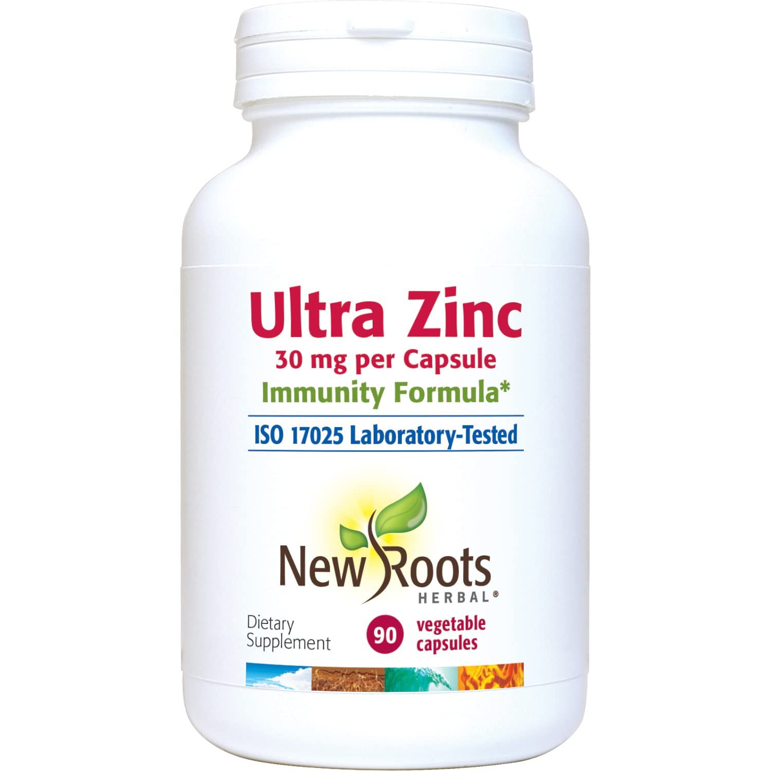 New Roots Herbal Ultra Zinc Immunity Formula 30 mg (90 Vegetable Capsules)