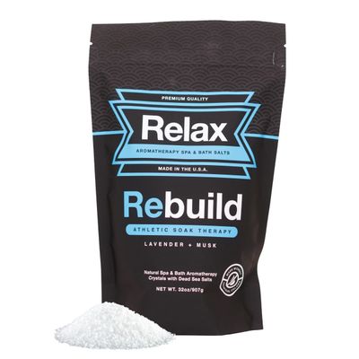 Relax Spa Bath, Epsom Dead Sea Salts, Aromatherapy Bath Salts for Hot Tub, Bath, or Spa, Infused with Magnesium, Rebuild Athletic Soak Therapy