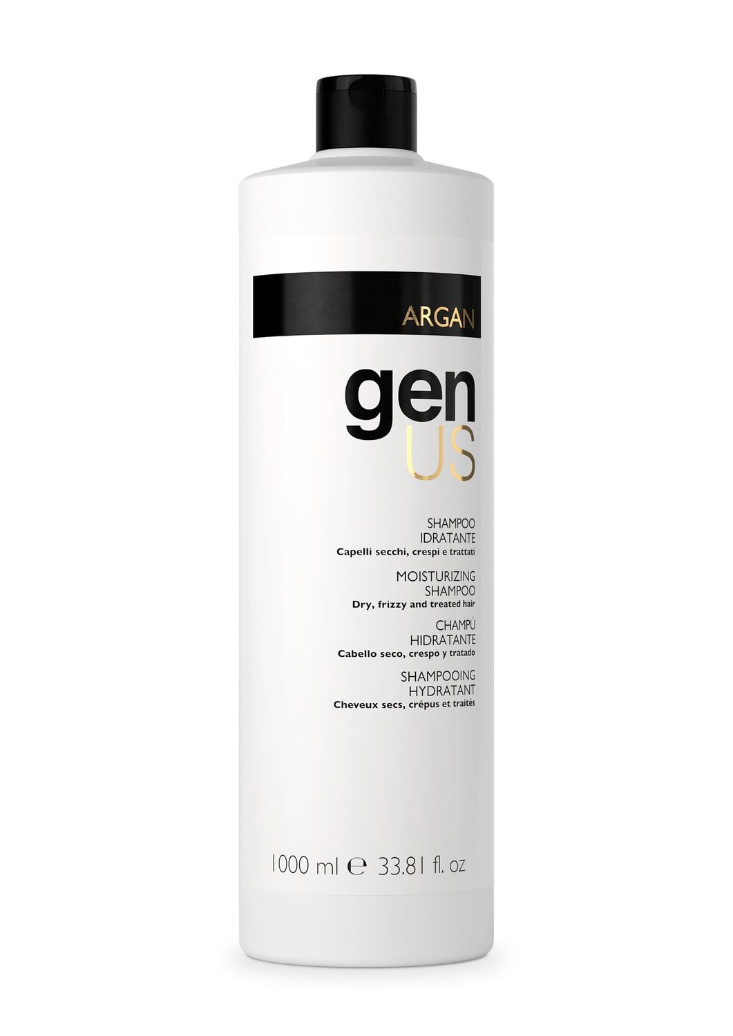 Genus Argan Hydrating Hair Shampoo - Enriched with Argan Linseed Oil for Dry, Frizzy, Treated Hair - Moisturizing, Anti-Frizz, Nourishing, Adds Shine Softness - 1000ml