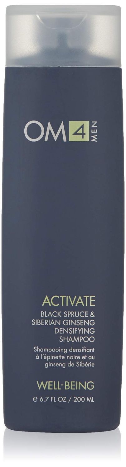 Organic Male OM4 Activate: Black Spruce Siberian Ginseng Hair Densifying Shampoo, Stimulating and Nourishing haircare