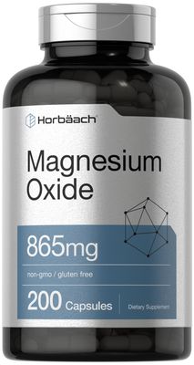 Horb ach Magnesium Oxide 865 mg 200 Capsules Non-GMO and Gluten Free Supplement