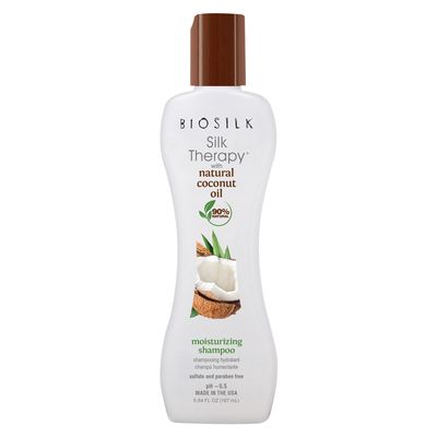 Biosilk Silk Therapy with Natural Coconut Oil Moisturizing Shampoo, Cleanses Replenishes Moisture, Sulfate, Paraben Cruelty-Free, 5.64 Oz
