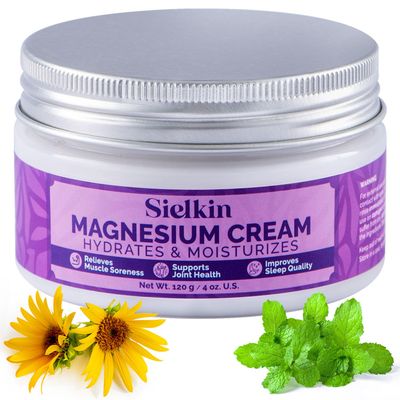 Topical Magnesium Lotion Leg Cream: Organic Magnesium Body Butter for Sweet SleepLeg CrampsFeetArmsChest Muscle Pain - Calm Moisturizing Cream - Day and Night Fast Absorption 4 oz