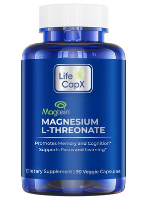 LIFE CAPX Magnesium L-Threonate Capsules, Original Patented Magtein Form of Magnesium (Mg), Improve Memory, Cognition and Sleep Quality (90 Capsules)
